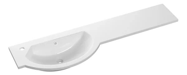 Novello 1244mm Slim Round One-Piece Basin & Overflow Ring - Left Hand