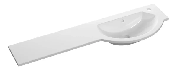 Novello 1244mm Slim Round One-Piece Basin & Overflow Ring - Right Hand