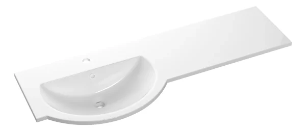 Novello 1244mm Standard Round One-Piece Basin & Overflow Ring - Left Hand