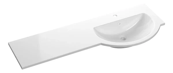 Novello 1244mm Standard Round One-Piece Basin & Overflow Ring - Right Hand