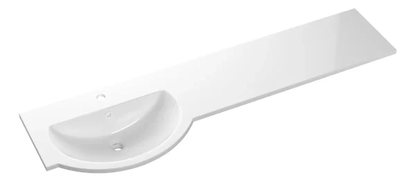 Novello 1544mm Standard Round One-Piece Basin & Overflow Ring - Left Hand