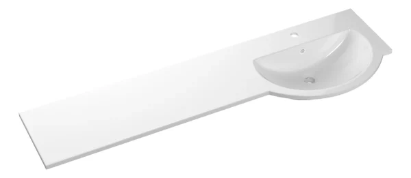 Novello 1544mm Standard Round One-Piece Basin & Overflow Ring - Right Hand