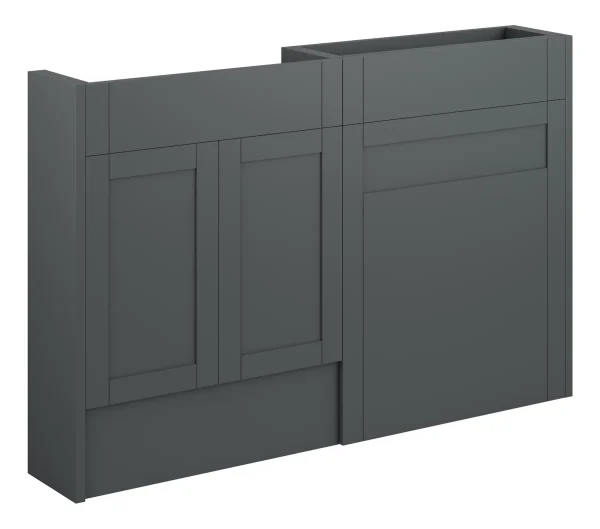 Novello Avelis 1236mm Slim Basin & Wc Unit Pack - Matt Graphite Grey (Oak Cab)