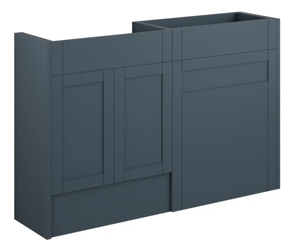 Novello Avelis 1236mm Standard Basin & Wc Unit Pack - Matt Arley Blue (Grey Cab)