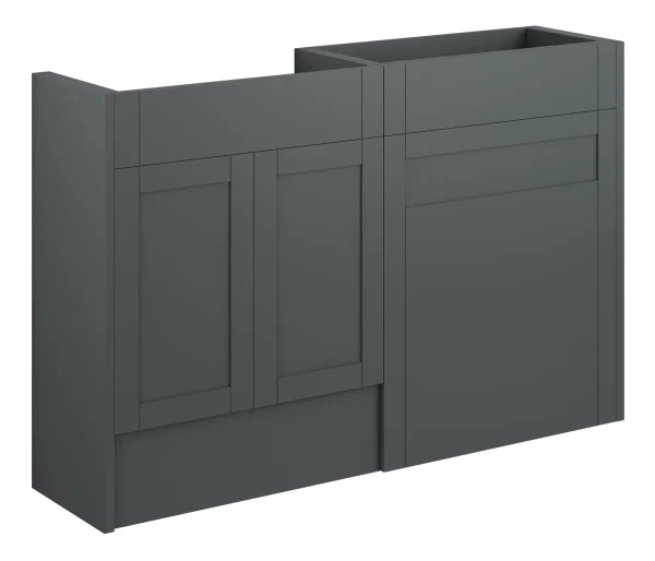 Novello Avelis 1236mm Standard Basin & Wc Unit Pack - Matt Graphite Grey (Oak Cab)
