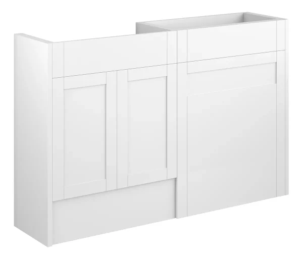 Novello Avelis 1236mm Standard Basin & Wc Unit Pack - Matt White (Oak Cab)