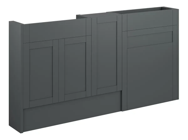 Novello Avelis 1536mm Slim Basin, Wc & 1 Door Unit Pack - Matt Graphite Grey (Grey Cab)