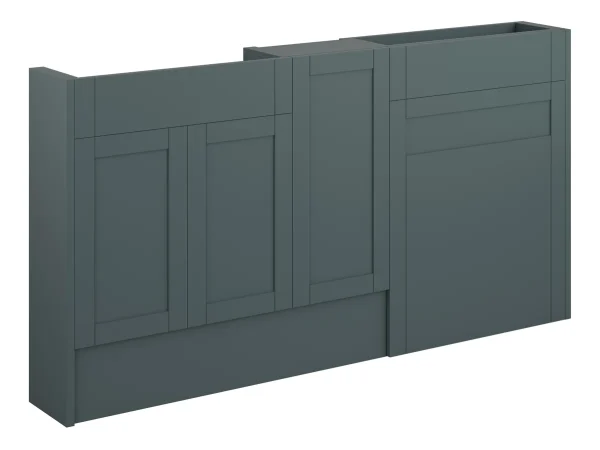 Novello Avelis 1536mm Slim Basin, Wc & 1 Door Unit Pack - Matt Green Camo (Grey Cab)