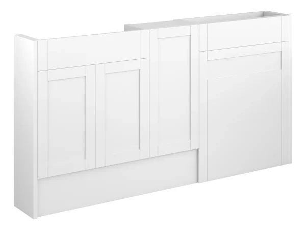 Novello Avelis 1536mm Slim Basin, Wc & 1 Door Unit Pack - Matt White (Grey Cab)