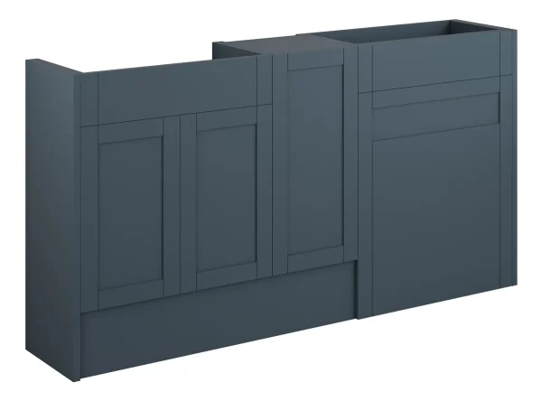 Novello Avelis 1536mm Standard Basin, Wc & 1 Door Unit Pack - Matt Arley Blue (Grey Cab)