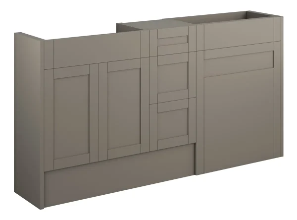 Novello Avelis 1536mm Standard Basin, Wc & 3 Drawer Unit Pack - Matt Stone (Oak Cab)