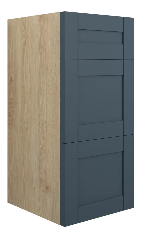 Novello Avelis 300mm Standard 3 Drawer Unit - Matt Arley Blue (Oak Cab)