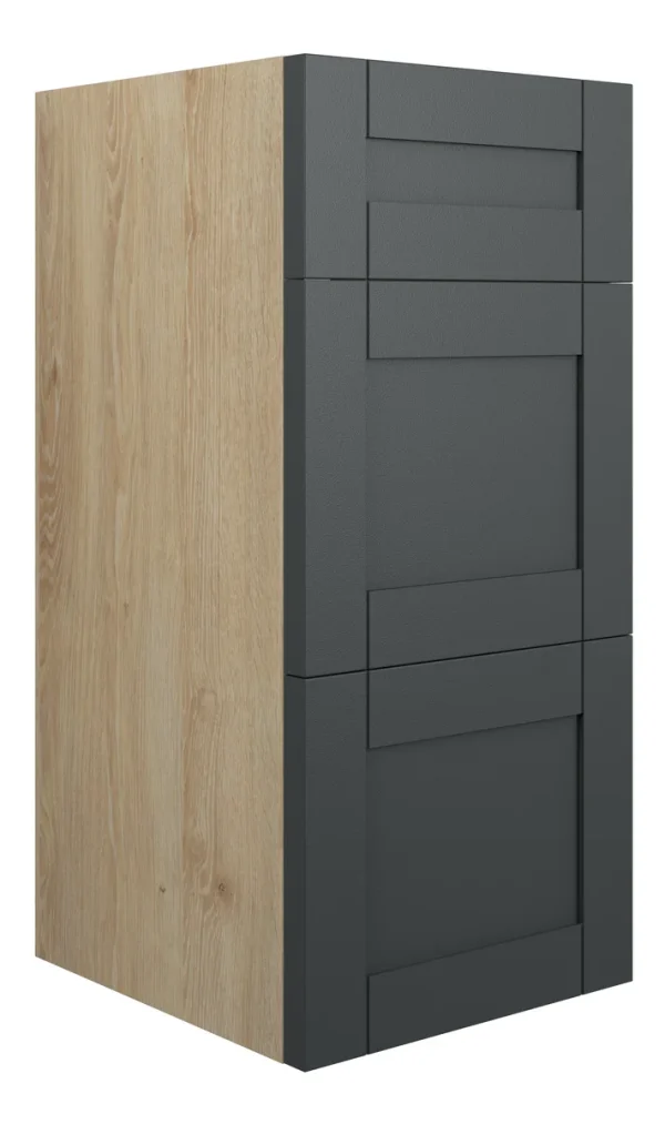 Novello Avelis 300mm Standard 3 Drawer Unit - Matt Graphite Grey (Oak Cab)