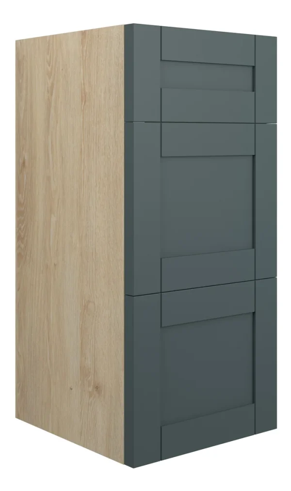 Novello Avelis 300mm Standard 3 Drawer Unit - Matt Green Camo (Oak Cab)
