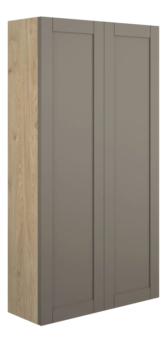 Novello Avelis 600mm Slim 2 Door Storage Unit - Matt Stone (Oak Cab)