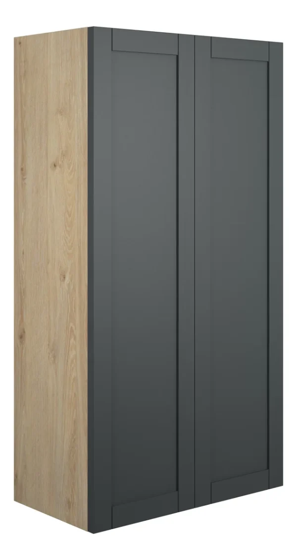 Novello Avelis 600mm Standard 2 Door Storage Unit - Matt Graphite Grey (Oak Cab)