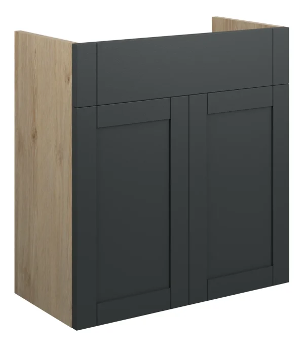 Novello Avelis 600mm Standard Basin Unit - Matt Graphite Grey (Oak Cab)