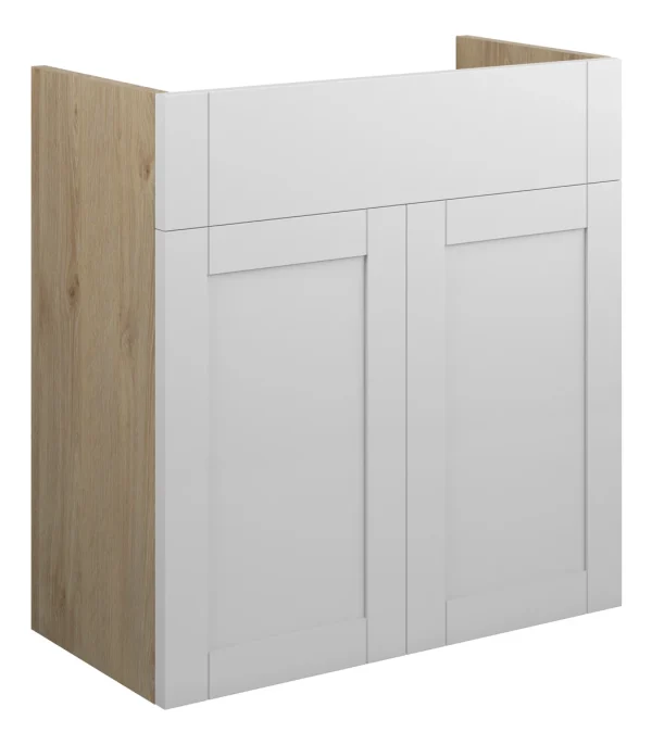 Novello Avelis 600mm Standard Basin Unit - Matt White (Oak Cab)