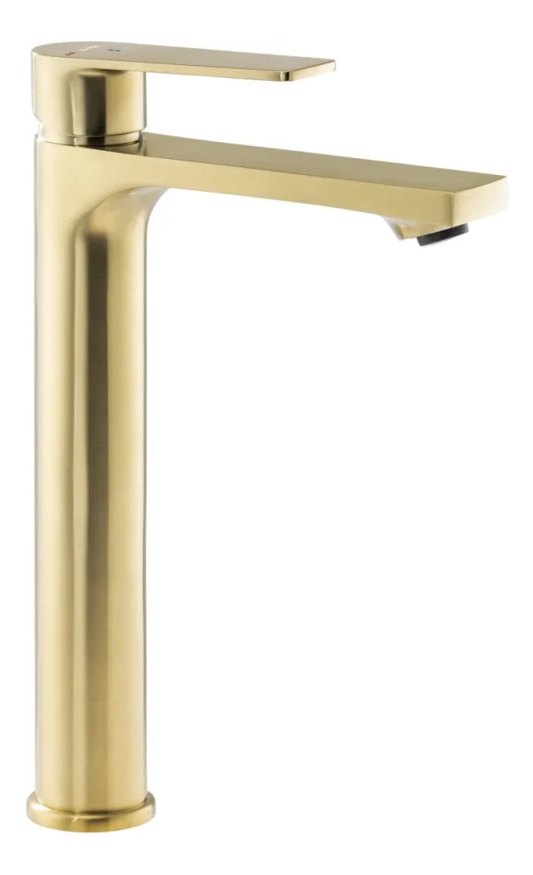 Abode Aquip Tall Basin Mixer - Brushed Brass