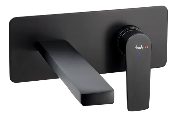 Abode Aquip Wall Mounted Basin / Bath Mixer - Matt Black