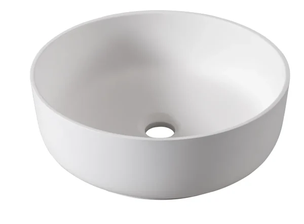 Abode Cava 375mm Round Basin - Chalk White