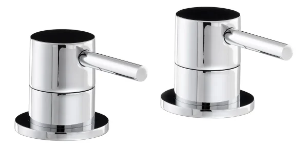 Abode Harmonie Round Bath Filler Panel Valves (Pair) - Chrome