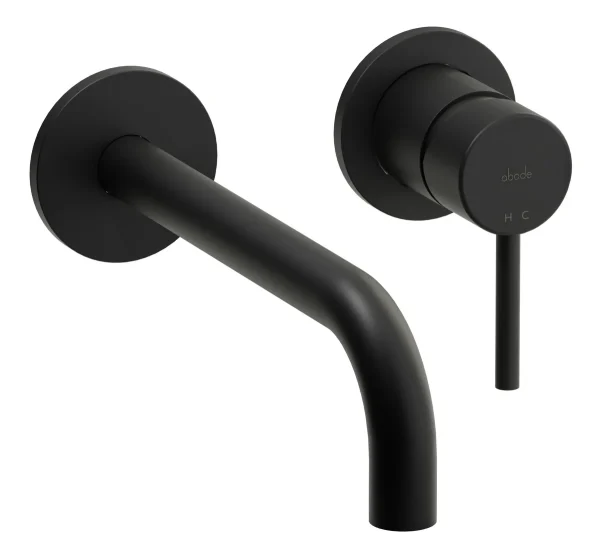 Abode Harmonie Wall Mounted Basin / Bath Mixer - Matt Black