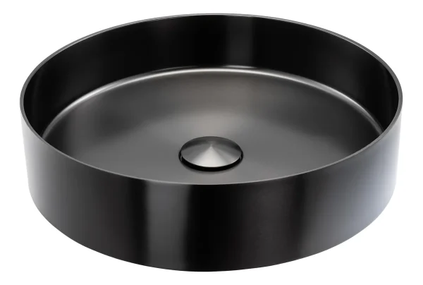 Abode Iox 375mm Round Steel Basin - PVD Black