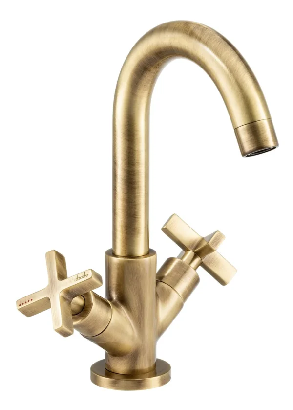 Abode Serenitie Basin Mixer - Antique Brass