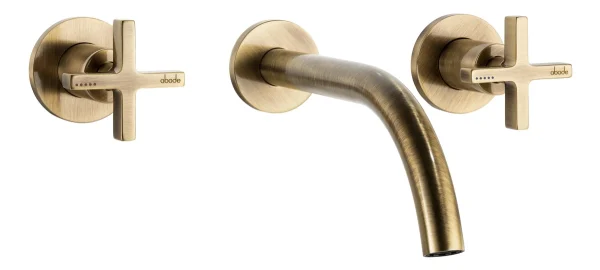 Abode Serenitie Wall Mounted Basin/Bath Mixer - Antique Brass