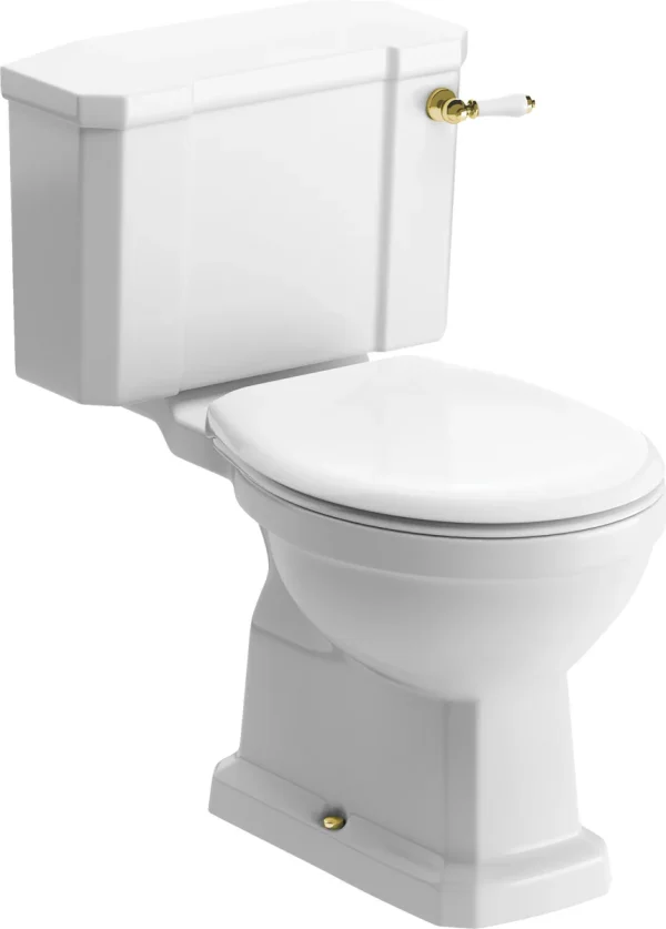 Novello Bravix Close Coupled Wc & Soft Close Seat W/Br.Brass Finishes