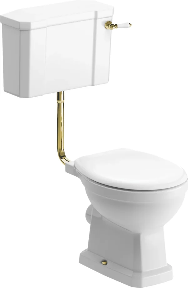 Novello Bravix Low Level Wc & Soft Close Seat W/Br.Brass Finishes