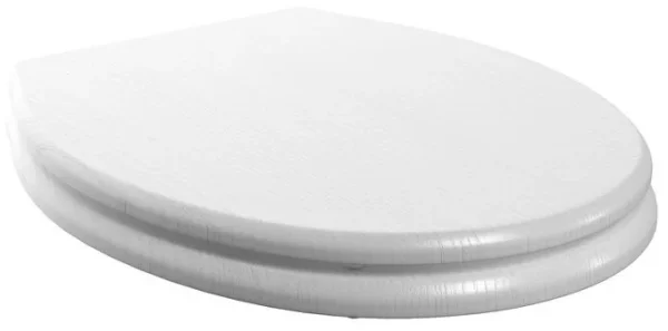 Novello Bravix Soft Close Toilet Seat - Satin White Wood Effect