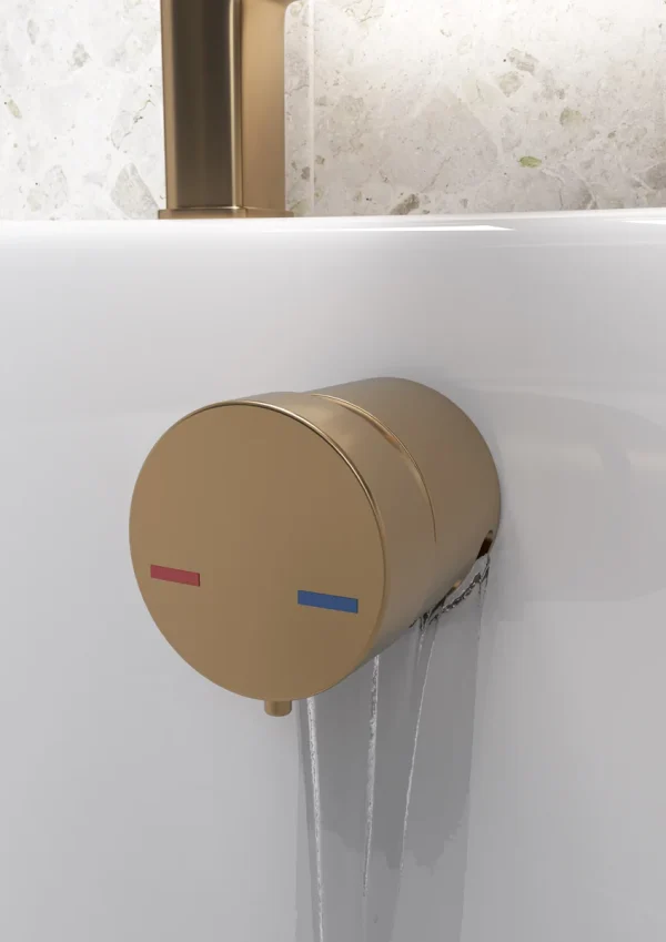 Novello Bath Overflow Filler W/Integrated Valve - Brushed Bronze