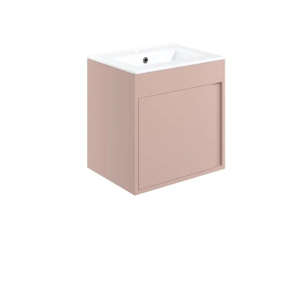 Novello Elarix 510mm Wall Hung Unit Inc. Basin - Matt Antique Rose