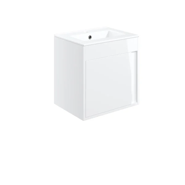 Novello Elarix 510mm Wall Hung Unit Inc. Basin - White Gloss
