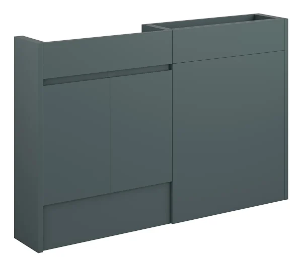 Novello Eonira 1236mm Slim Basin & Wc Unit Pack - Matt Green Camo (Grey Cab)