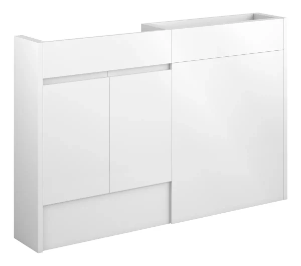 Novello Eonira 1236mm Slim Basin & Wc Unit Pack - White Gloss (Grey Cab)