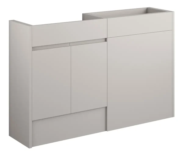 Novello Eonira 1236mm Standard Basin & Wc Unit Pack - Matt Dove Grey (Oak Cab)