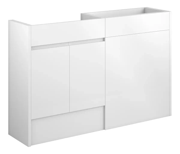 Novello Eonira 1236mm Standard Basin & Wc Unit Pack - White Gloss (Grey Cab)