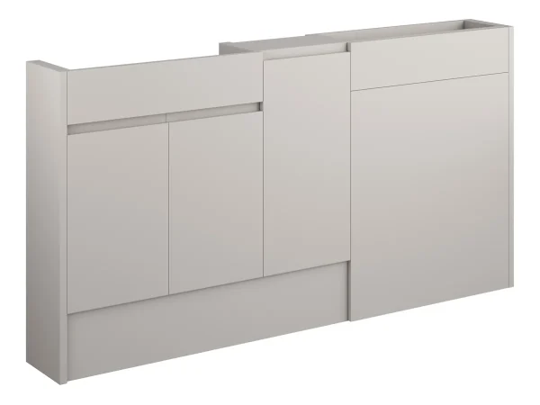 Novello Eonira 1536mm Slim Basin, Wc & 1 Door Unit Pack - Matt Dove Grey (Oak Cab)