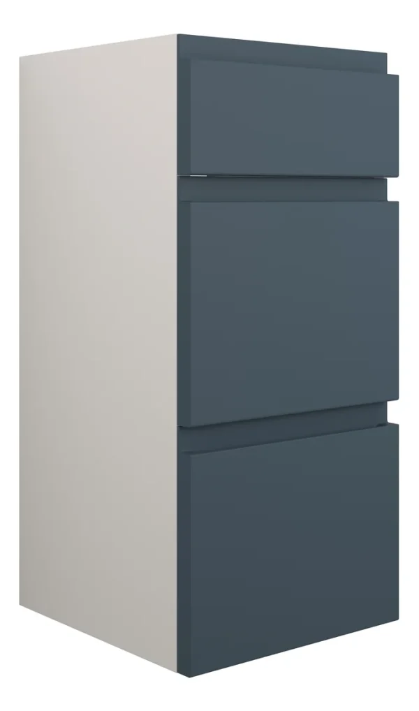 Novello Eonira 300mm Standard 3 Drawer Unit - Matt Arley Blue (Grey Cab)