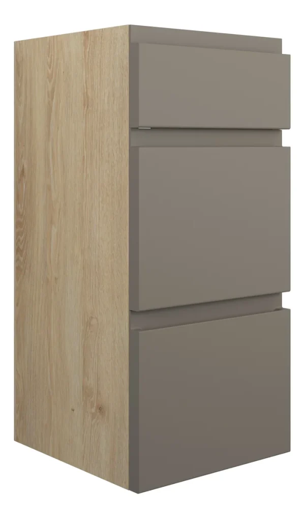 Novello Eonira 300mm Standard 3 Drawer Unit - Matt Stone (Oak Cab)