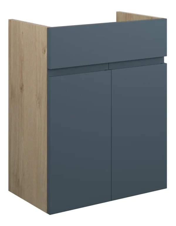 Novello Eonira 500mm Standard Basin Unit - Matt Arley Blue (Oak Cab)