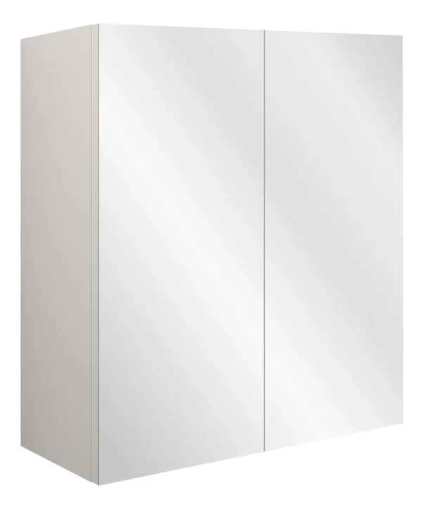 Novello Halvra 600mm Mirrored Wall Unit - Matt Dove Grey (Grey Cab)