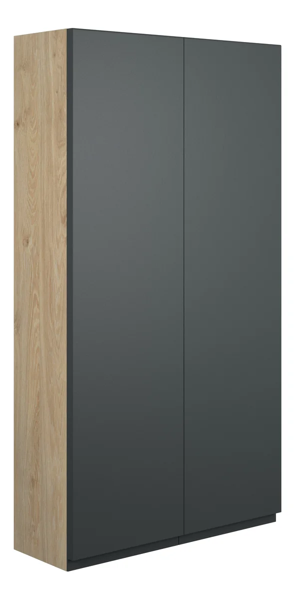 Novello Eonira 600mm Slim 2 Door Storage Unit - Matt Graphite Grey (Oak Cab)