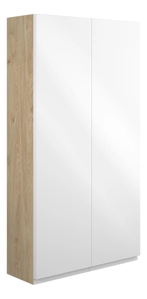 Novello Eonira 600mm Slim 2 Door Storage Unit - White Gloss (Oak Cab)