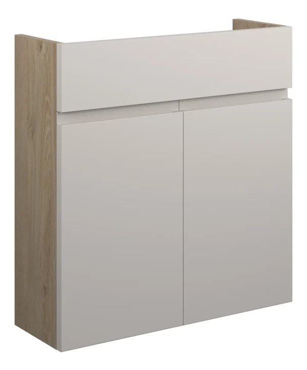 Novello Eonira 600mm Slim Basin Unit - Matt Dove Grey (Oak Cab)