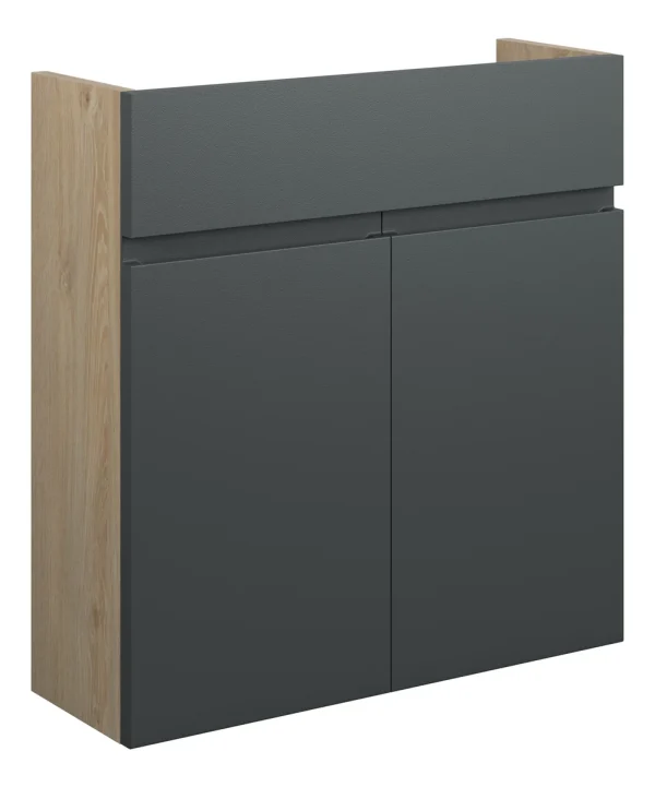 Novello Eonira 600mm Slim Basin Unit - Matt Graphite Grey (Oak Cab)