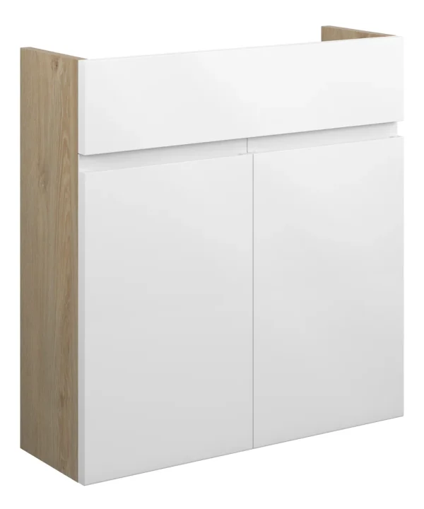Novello Eonira 600mm Slim Basin Unit - White Gloss (Oak Cab)